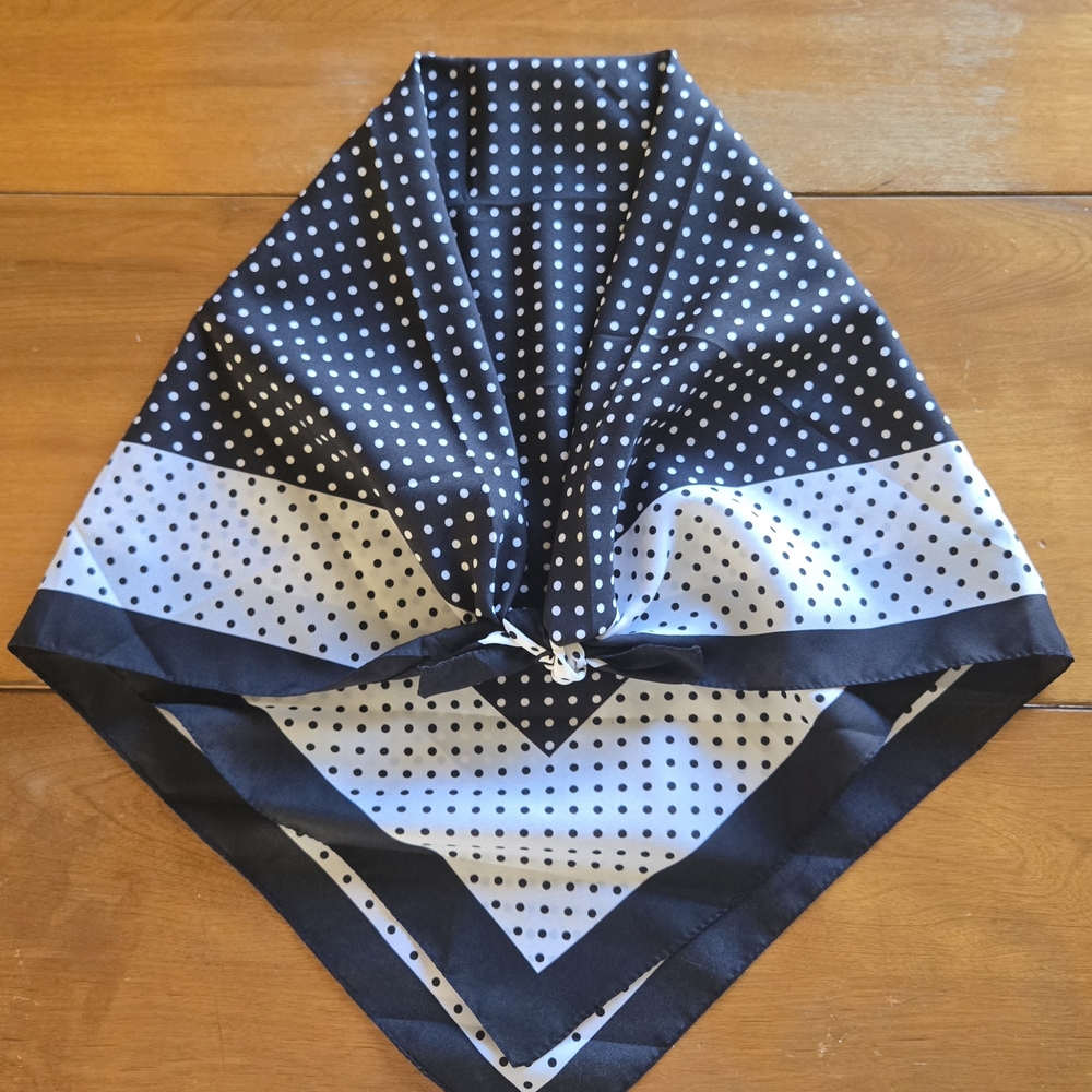 Polka Dot Black and White Scarf